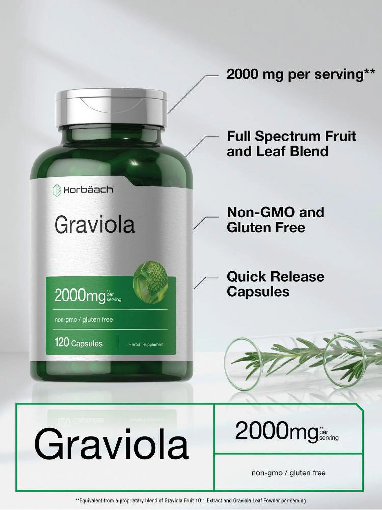 Graviola Extract 2000Mg | 120 Capsules | by