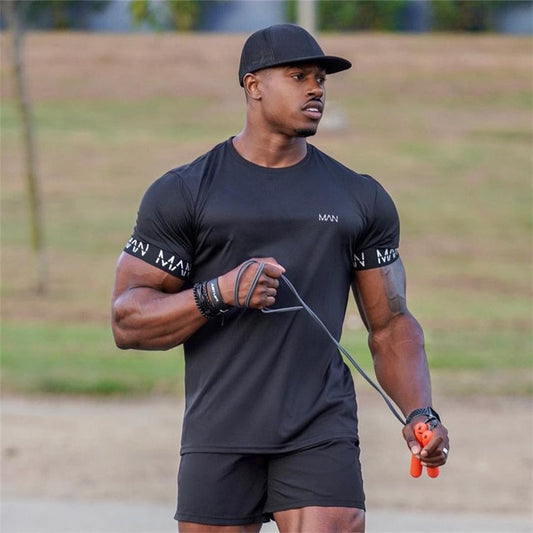 Men's Short-sleeved Gyms Fitness T-shirt