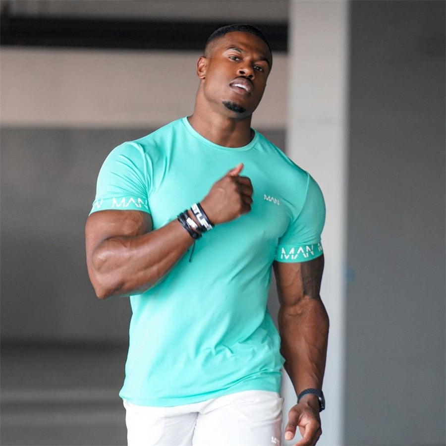 Men's Short-sleeved Gyms Fitness T-shirt