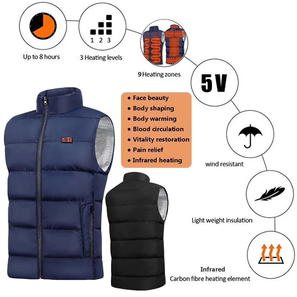 Unisex Warming Heated Vest