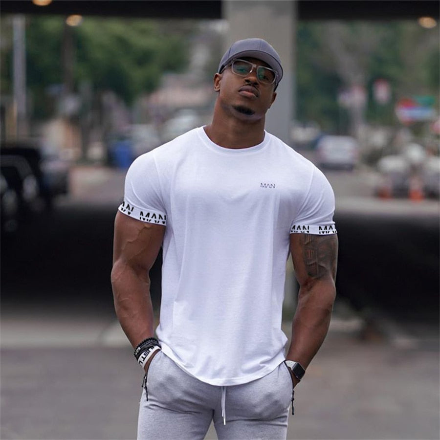 Men's Short-sleeved Gyms Fitness T-shirt