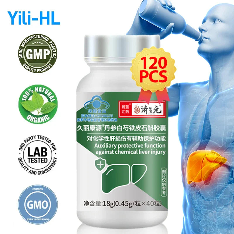 Liver Detox Capsules Fatty Liver Cleanse Function Dendrobium Candidum Herbal Prevent Cirrhosis Diseases Supplements