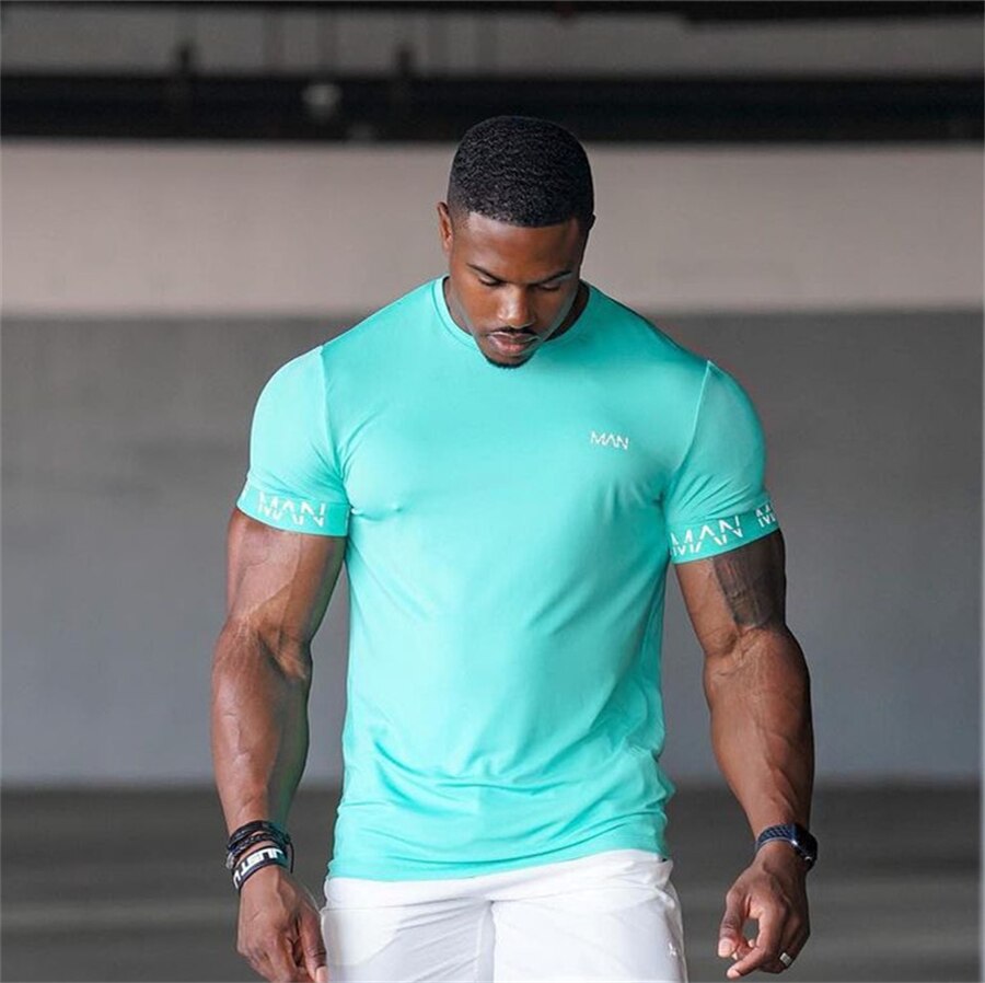 Men's Short-sleeved Gyms Fitness T-shirt