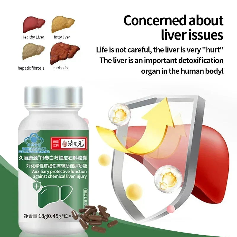 Liver Detox Capsules Fatty Liver Cleanse Function Dendrobium Candidum Herbal Prevent Cirrhosis Diseases Supplements