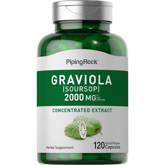 Graviola Soursop Capsules 2000 Mg | 120 Count | Fruit Extract | Herbal Supplement | Non-Gmo, Gluten Free | by